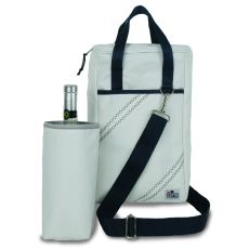 Newport Insulated 2-Bottle Wine Tote - White And Blue