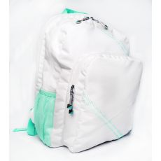 Sailcloth Cabana Backpack, White with Aqua
