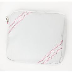 Sailcloth Cabana Accessory Pouch, White with Pink