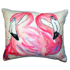 Betsy'S Flamingos Small Outdoor Indoor Pillow