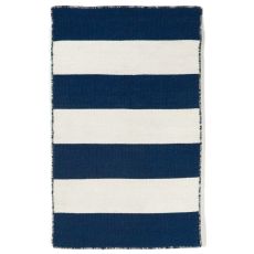 Liora Manne Sorrento Rugby Stripe Indoor/Outdoor Rug - Navy, 24" By 36"
