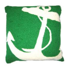 White Anchor Hook Pillow