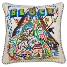 Block Island Hand Embroidered Pillow