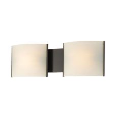 Pannelli 2 Light Vanity In Oil Rubbed Bronze And Hand-Moulded White Opal Glass