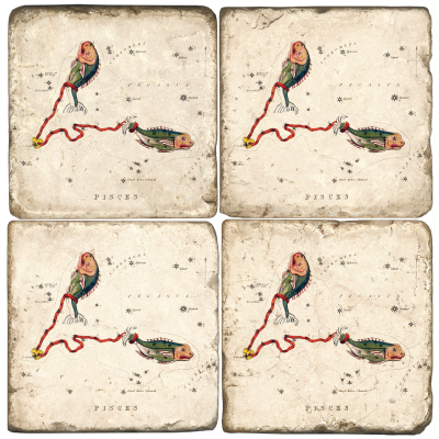 Pisces Marble Coasters