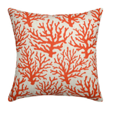 Coral Coral Red Linen Pillow