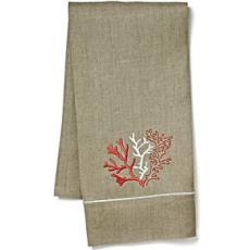 Coral Natural Linen Guest Towel