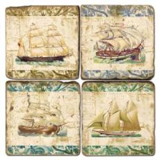 Ships On Fabric Coasters