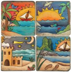 Coastal Fun Coasters, Set Of 4