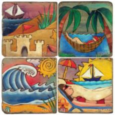 Coastal II Fun Coasters, Set Of 4