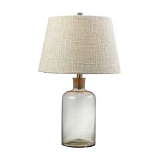 Clear Glass Bottle Table Lamp With Cork Neck