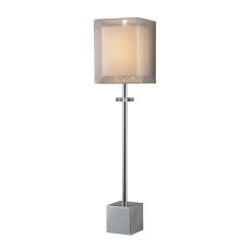 Exeter Table Lamp In Chrome With Double-Framed Shade