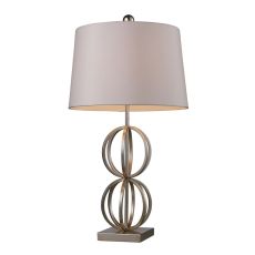 Donora Table Lamp In Silver Leaf With Milano Off White Shade