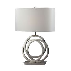 Trinity Table Lamp In Polished Nickel With Pure White Shade