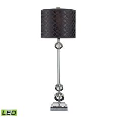 Chamberlain Led Table Lamp In Chrome And Clear Crystal With Laser Cut Shade