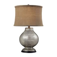 Stonebrook Table Lamp In Antique Mercury Glass With Burlap Shade