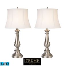 Trump Home Fairlawn Led Table Lamps In Nickel - Set Of 2