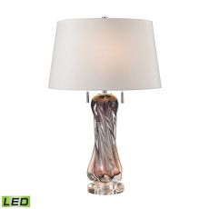 Vergato Free Blown Glass Led Table Lamp In Purple