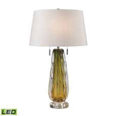 Modena Free Blown Glass Led Table Lamp In Green