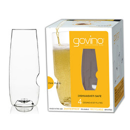 Govino Stemless Shatterproof Dishwasher Safe Champagne Flutes Set Of 4