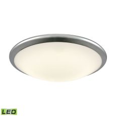 Clancy Round Led Flushmount In Chrome And Opal Glass - Large