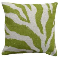 Zebra Green Linen Pillow