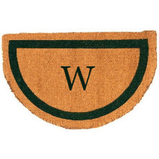 Single Bordered Half Round Monogram Coco Doormat