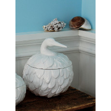 Feathered Nest Heron Ceramic Canister