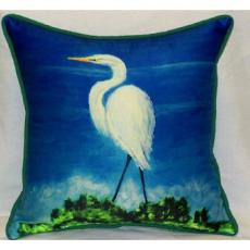 Great Egret Indoor Outdoor Pillow