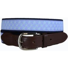 Starfish (Periwinkle) Leather Tab Belt