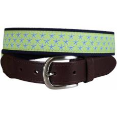 Starfish (Key Lime) Leather Tab Belt