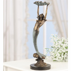 Mermaid With Tray Brass Sculpture