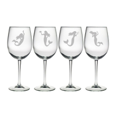 Mermaids Stemmed Wine Glasses (Set Of 4)