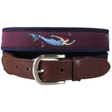 Vintage Mermaid Leather Tab Belt