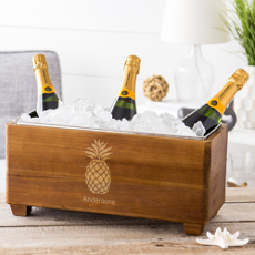 Personalized Pineapple Wooden Wine Trough