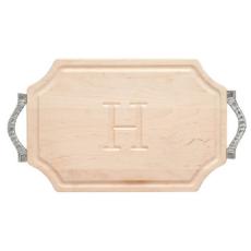 Personalized Rectangular Tray With Scalloped Corners And Rope Handle