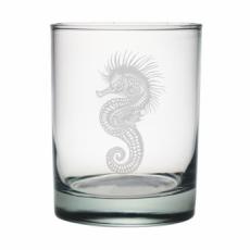 Seahorse Etched Dor Glass Set
