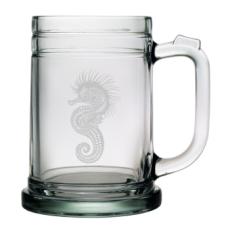Seahorse Etched Tankard Beer Mug Set