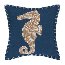 Seahorse Embroidered Pillow