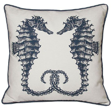 Seahorses Nautical Large Pillow