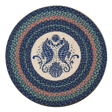 Shell Coast Seahorse Round Patch Rug