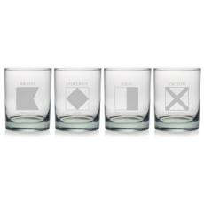 Signal Flag Dor Glass  Set Of 4