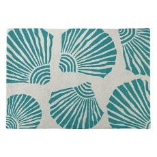 Turquoise Scallop Hook Rug