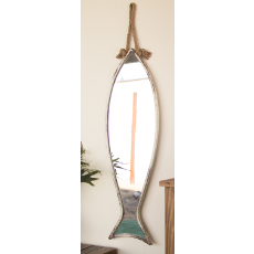 Vertical Fish Mirror with rope hanger