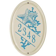Starfish Ceramic Vertical Address Plaque