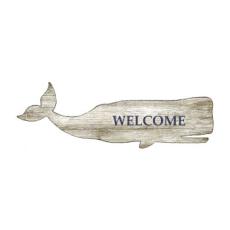 Welcome Whale Silhouette Wall Art - Personalized