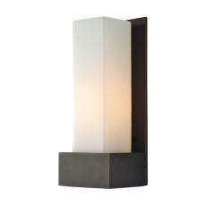 Solo Tall 1 Light Sconce In Oil Rubbed Bronze With White Opal Glass