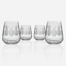 Pineapple Stemless Wine Glass Set of 4