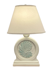 FRAMED NAUTILUS SHELL TABLE LAMP
