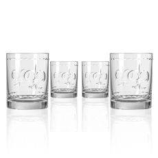 Grand Fleur De Lis DOF Glasses, Set of 4